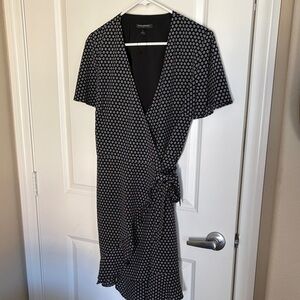 Banana Republic Black and White Patterned Midi Dress